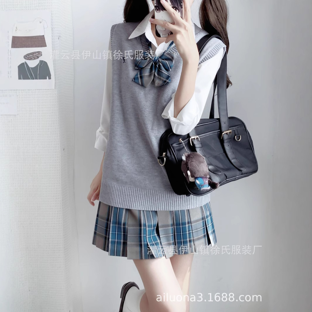 JK 유니폼 조끼 V-넥 스웨터 세트 니트 스웨터 가을과 겨울 풀오버 조끼 일본 부서 대학 스타일 학교