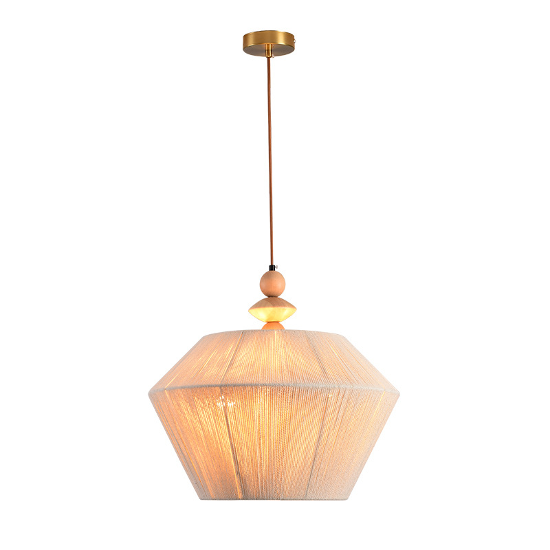 lámpara de dormitorio de madera sólida medieval, viento tranquilo, sala de estar retro, lámpara de algodón, lámpara de tejido de restaurante japonés