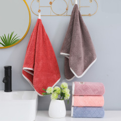 Coral velvet floral towel for wholesale, soft and not easy to shed hair, unisex daily use handkerchief, thick couple face towel, 80g