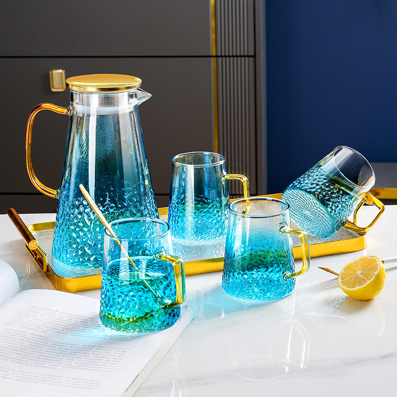 Light luxury crystal glass cup household suit cold water bottle high temperature resistant tea kettle large capacity water set Bubble Cup