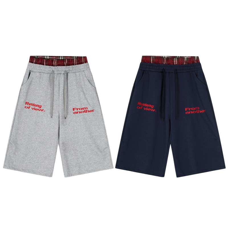 2025 Summer Sports Shorts with Double Waistband and Plaid Design, Sweatpants from Source Factory Wholesale, Cross-Border Business Opportunity Products