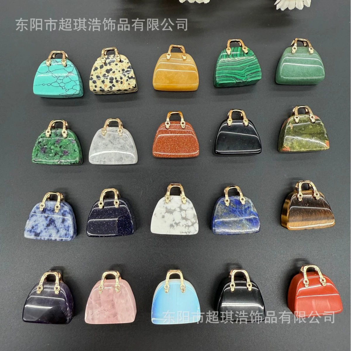 Кулон из натурального камня, кристалл, тигровый камень, мини-сумочка, позолота KC, розовый кварц, DIY, объемный кулон-подвеска для сумки, ожерелье