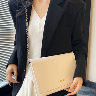 纯色简约手拿包包女2024新款晚宴包春季链条简约少女单肩斜挎包女