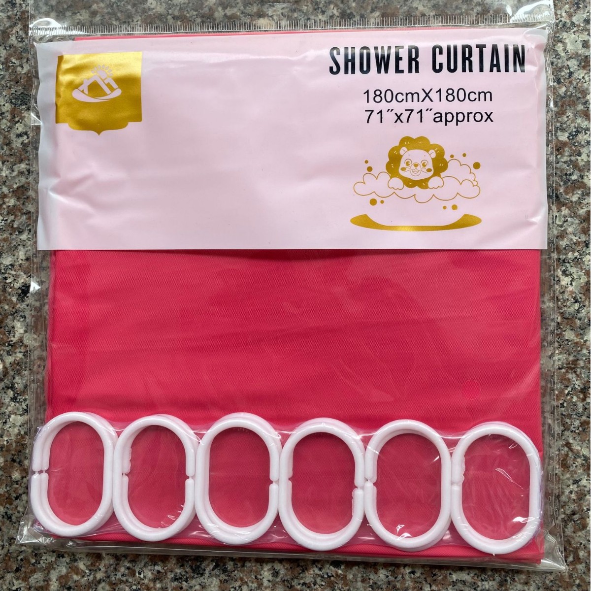 Puritic shower curtain rose red