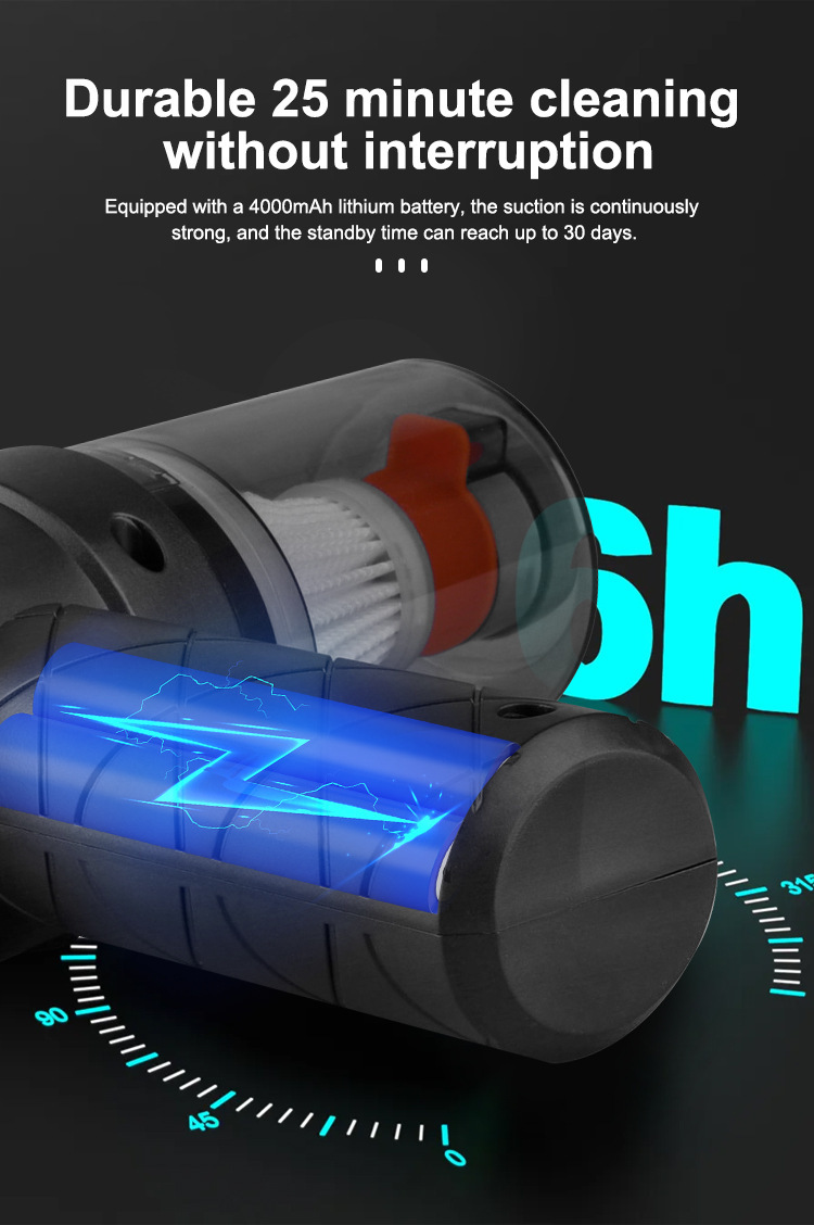 Cross-border car vacuum cleaner suction and blowing integrated dual-use wireless super suction handheld high-power rechargeable dust blower