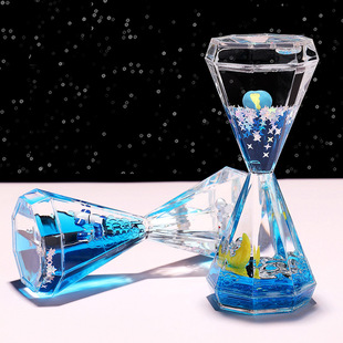 Astronaut Creative Small Ornaments Liquid Hourglass Oil Drops Desktop Living Room Decorations Student Birthday Gift