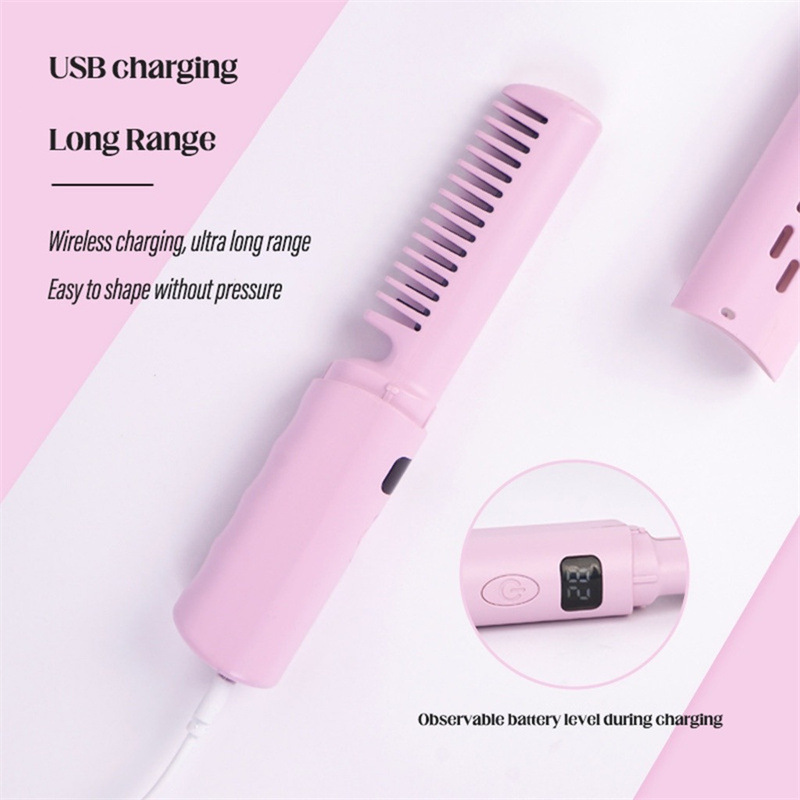 Kamm Home Straight Wireless Portable Negativ-Ionen-neuer Dual-Purpose-Lockenstab für Menschen, kein Schaden für das Haar_voghion.com
