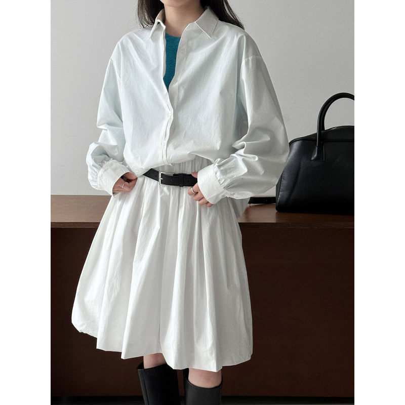 Ns Korean Style Basic Versatile Lapel Layered Shirt for Women 2026 Early Spring New Casual Sun Protection Shirt 3760