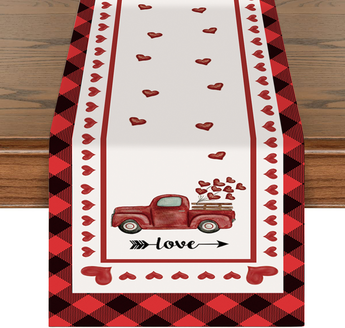 Día de San Valentín corredor de tabla de lino amor mantel Festival imitación cáñamo mantel toalla combinación antideslizante alfombra de mesa decorativa