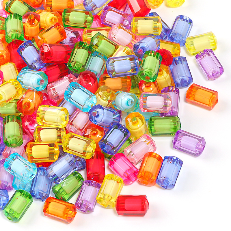 Acrílico color Pearl zhongzhu dibujos animados estrella de cinco puntas amor agujero recto cuentas DIY cadena de teléfono móvil accesorios de joyería de pulsera