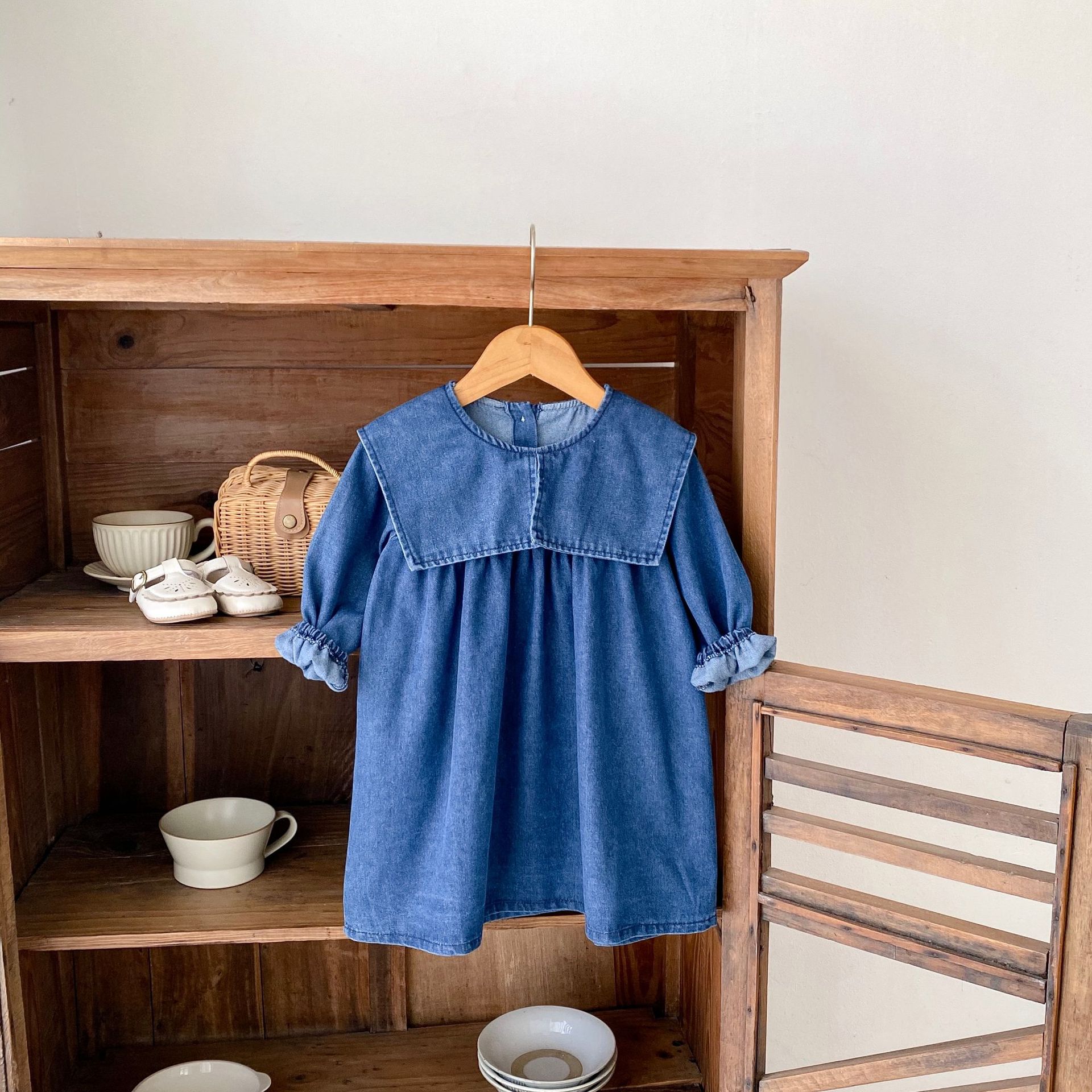 Jesenske kavbojke za dojenčke Ins2024, sestre, ljubke, nosijo velike reverje in krilo_voghion.com