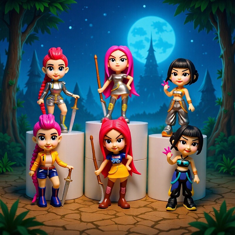 Cross-Border Witch Hunt Girl Group Handmade Office Figure Q Version Celebrity Girl Group Boy Group Toy Doll Cartoon Model Toy Ornament