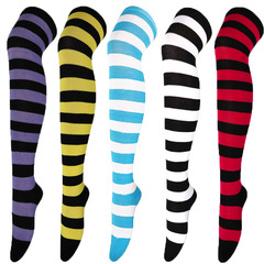 European and American socks, stockings, women's Japanese striped over-the-knee socks, thigh socks, COSPLAY anime women's socks wholesale