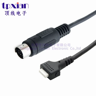 MX1.25 6P成型转 MINI DIN 6P线束 S端子线 厂家来图来样定制