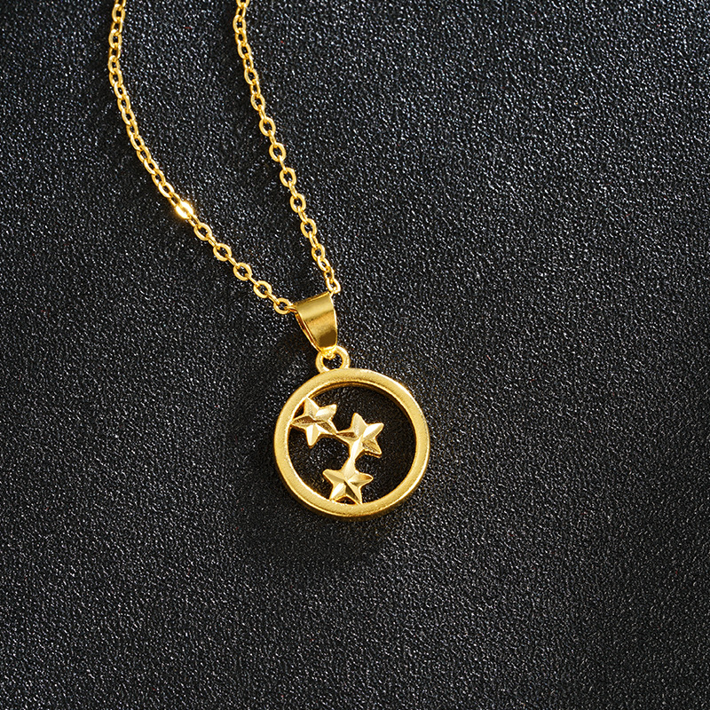 Colgante de estrella hueca de oro de arena vietnamita, lujo ligero, moda, diseño duradero, joyería de oro de imitación de alta gama de todo fósforo