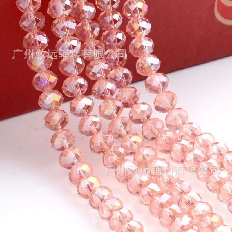 Nuevos granos cristalinos del diamante AB color granos planos granos de la rueda 4/6/8/10mm cadena entera DIY accesorios hechos a mano image 2