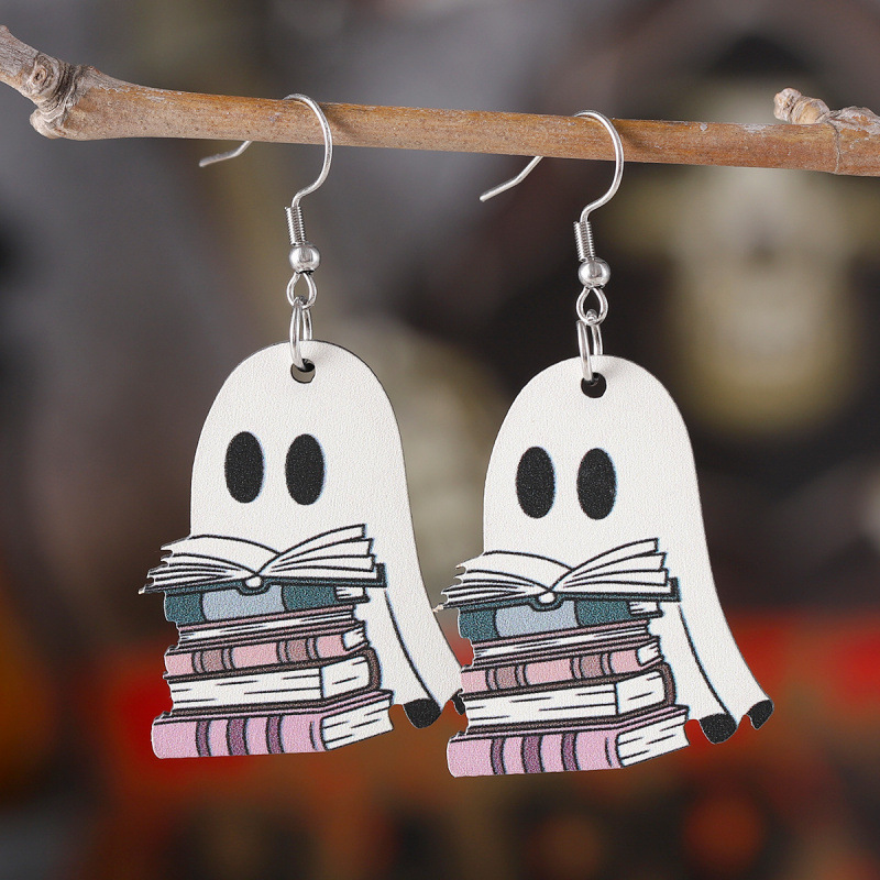 クロスボーダーホットセールハロウィンゴーストとブックドレープヴィンテージアクリルかわいいイヤリングパーティー用品に最適|undefined