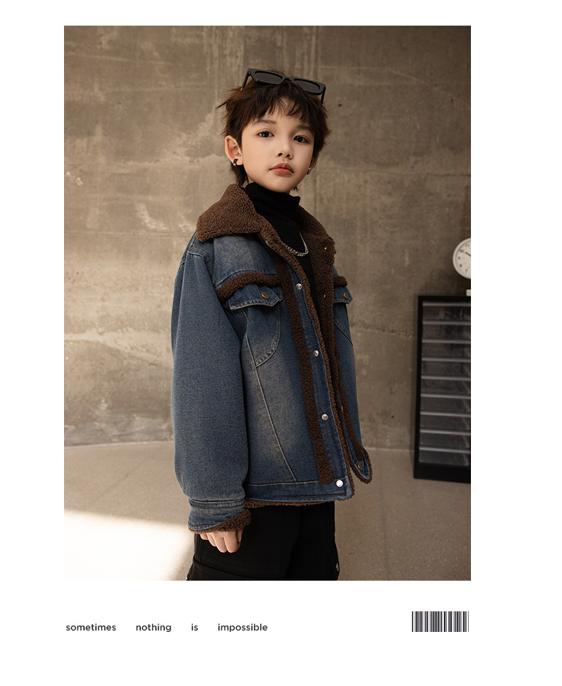 Giacca invernale in velluto per ragazzi, stile 2025, nuovo, per bambini di media e grande taglia, giacca in denim alla moda più spessa per ragazzi, autunno e inverno_voghion.com