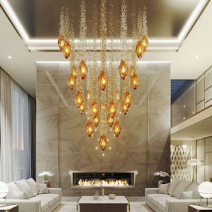 Customized Hotel Engineering House Lobby Hall Banquet Hall Chandelier Handmade Glass Restaurant Crystal Lamp Large Lamps