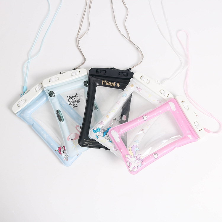 手机密封透明袋卡通水果动物气囊手机袋可漂浮|ms