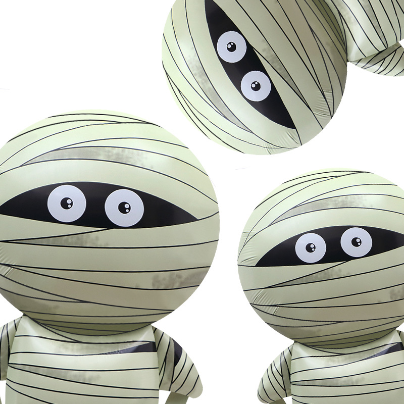 Halloween Party Dekoratioun Ballon 4D stehend dout Bam Form Cartoon Aluminiumfolie grousse Ballon Mumie léif_voghion.com