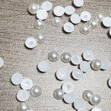 多尺寸白色半面仿珍珠2-16mm平底abs圆形饰品配件美甲手机壳贴片