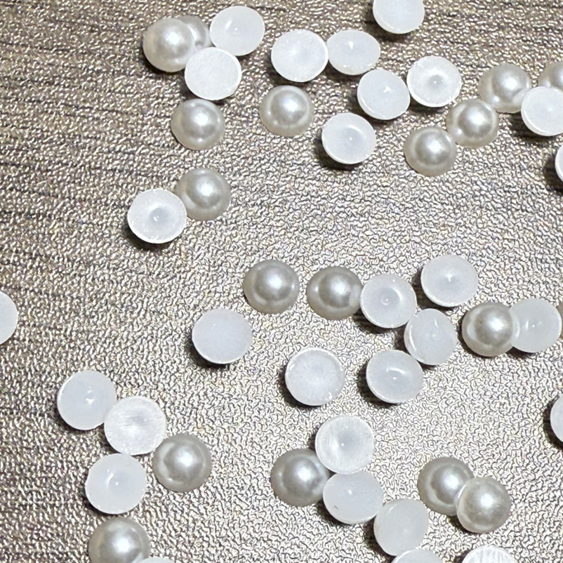 多尺寸白色半面仿珍珠2-16mm平底abs圆形饰品配件美甲手机壳贴片