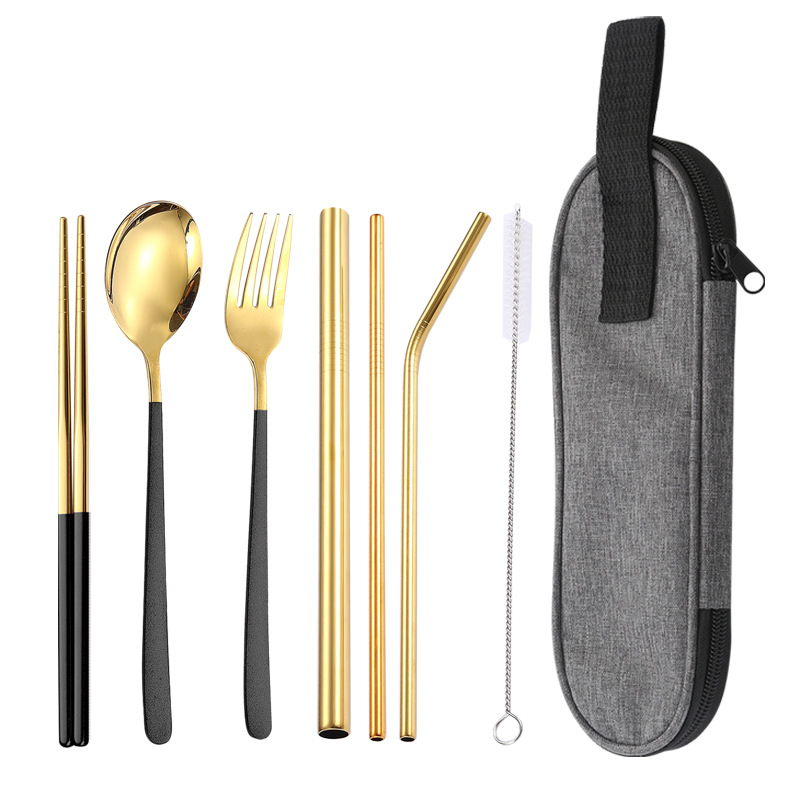 블랙 골드 7 종 세트/다크 그레이 가방