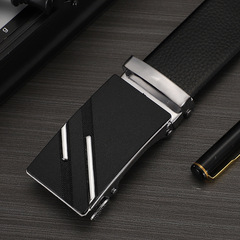 Automated buckle wholesale men's belt, Korean-style trendy casual middle-aged young man business cowhide pants belt for young people