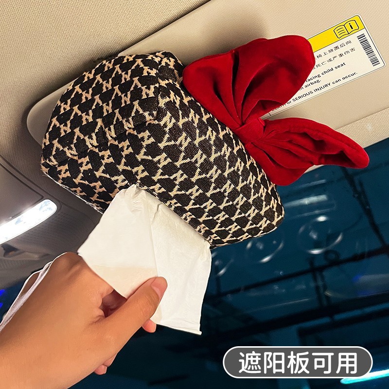 Caja de pañuelos para coche Caja de dibujo de coche creativa para mujer Caja de apoyabrazos para coche Bolsa de dibujo para colgar suministros de decoración de coche para mujer