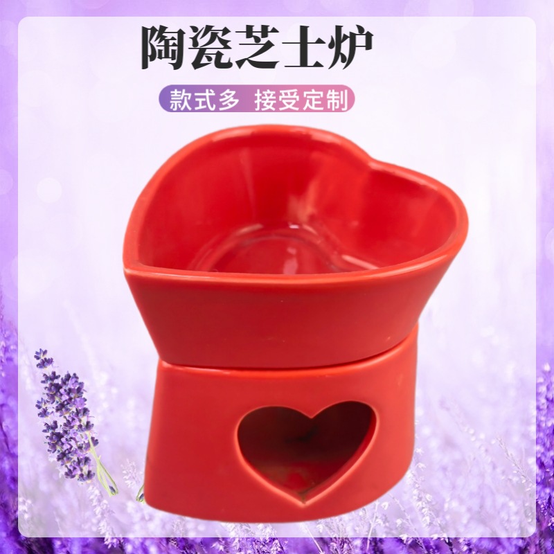 Chocolate queso hot pot set queso horno de cerámica en forma de corazón taza de helado pintada cerámica moderna