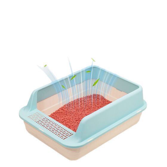 Cat Litter Box Extra Large Anti-Splash Semi-Enclosed Plastic Cat Litter Box Cat Poop Box Cat Toilet Cat Potty Pet Supplies