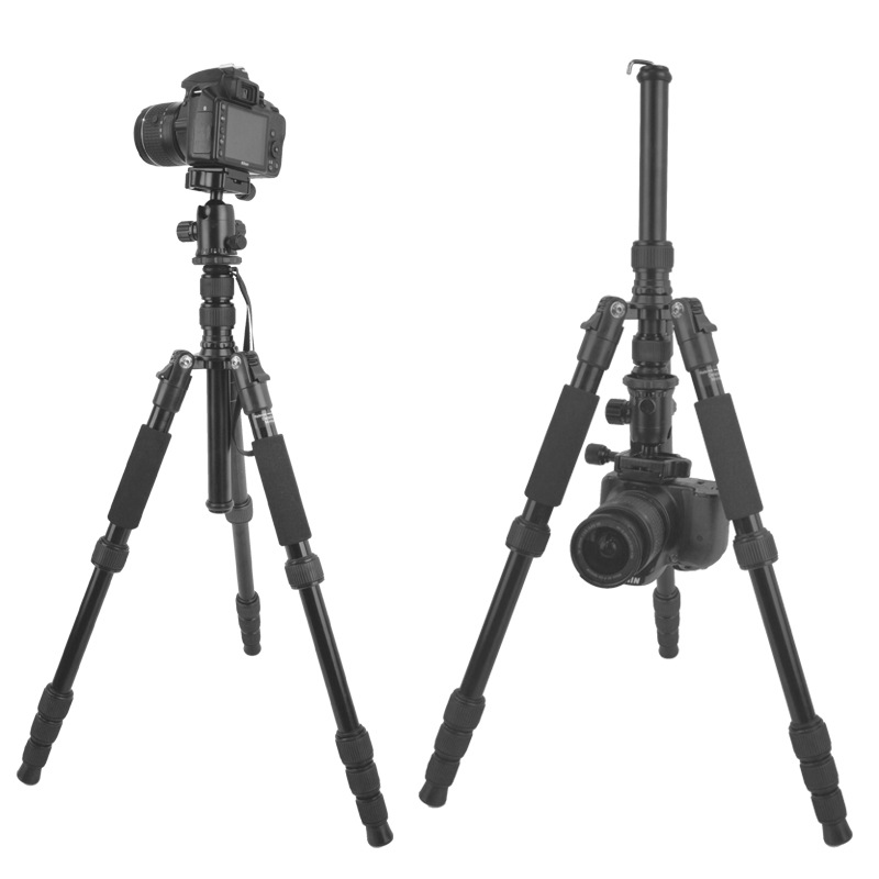 Fotografía digital SLR trípode panorámica PTZ soporte de cámara móvil monopod Cámara inversa plegable trípode