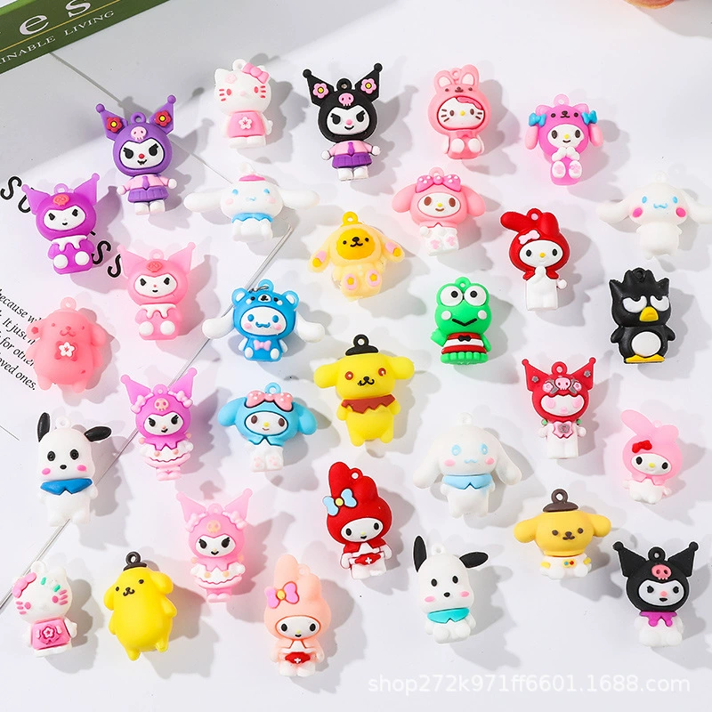 Ключница (Sanrio) кулон из силикона Kuromi, милый рождественский талисман, 3 × 1 × 4 см, assorted
