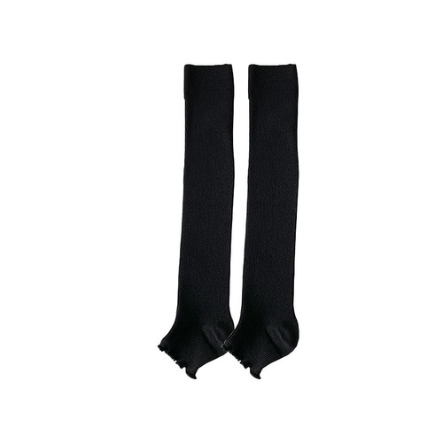 Socks set for women, Japanese girl style solid color vertical strip slimming calf socks for autumn and winter outer wear, sweet and versatile knee-high stockings
