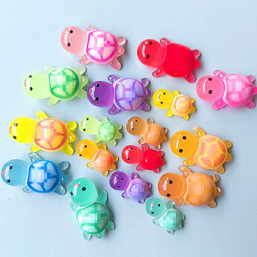 Touch флуоресцентная маленькая черепаха светящаяся световая смола мини-миниатюрная игрушка DIY многоцветная черепаха