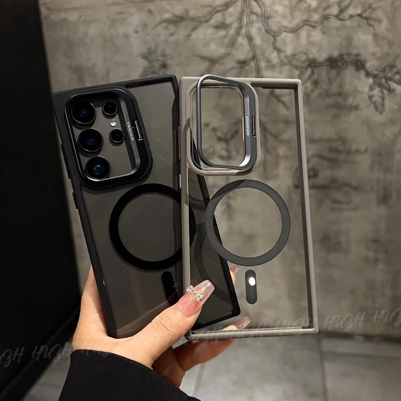 Funda magnética para teléfono Samsung S26ULTRA, soporte metálico invisible U1, funda protectora magnética transparente S24FE