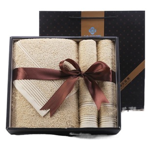 Jieliya three-piece gift box cotton bath towel towel embroidered logo group purchase wholesale Jieliya E2118
