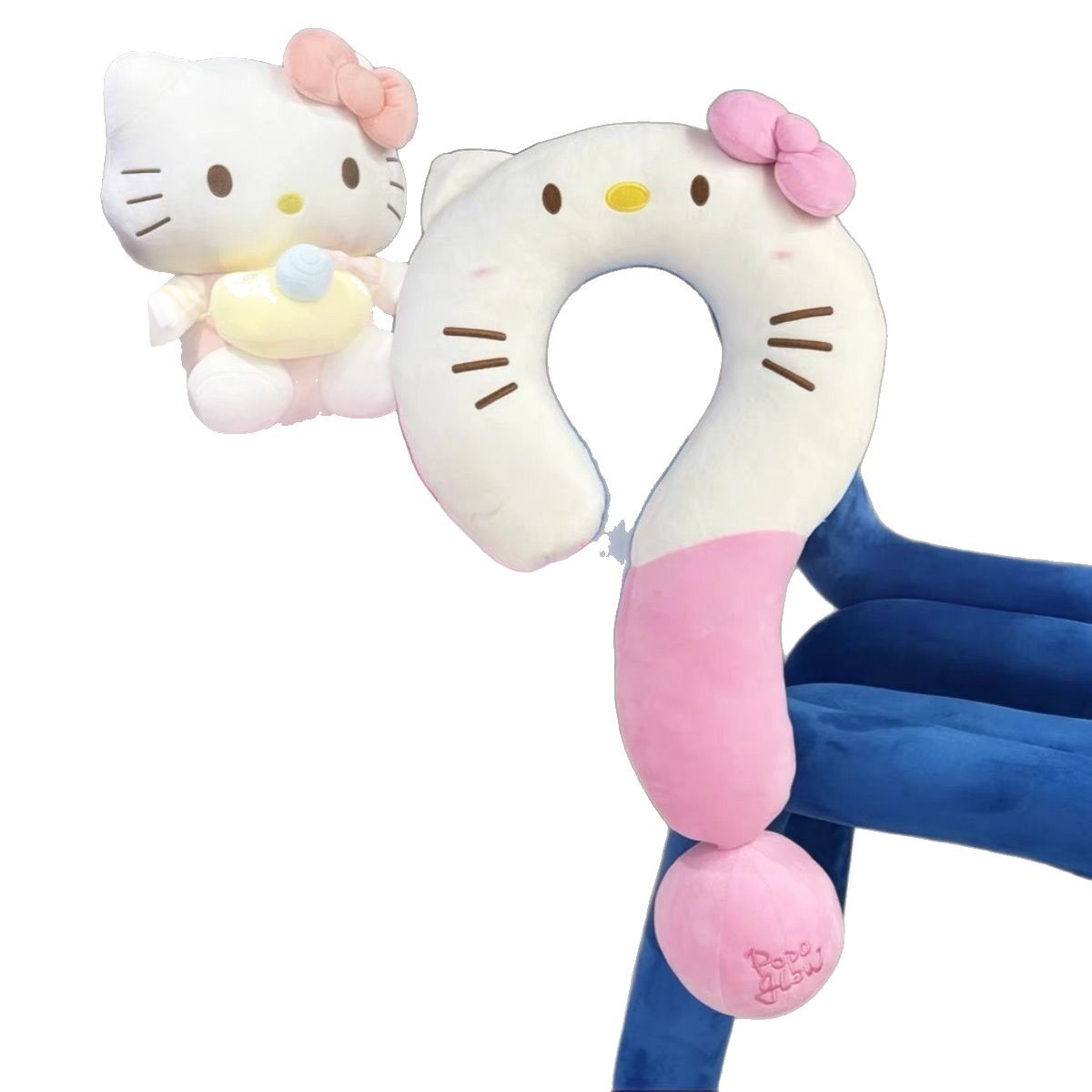 Kt gato signo de interrogación almohada para el cuello corazón de niña almohada en forma de U almohada para sofá decoración de dormitorio almohada para avión regalo de cumpleaños