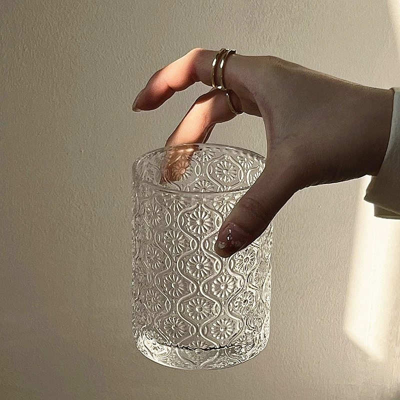 Нишевая чашка для кофе с гравировкой Begonia, простая чашка для кофе из льда, американская чашка для латте, чашка для молочного напитка, бытовая чашка Ma Xiao