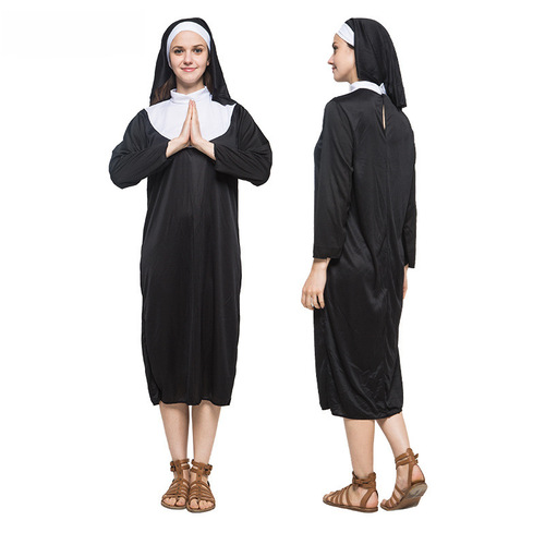 Christmas clothing adult cosplay women's priest robe priest priest father suit robe monk set