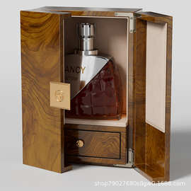 木制酒盒包装盒双开门酒器收纳套盒单只高档红酒白酒洋酒节日礼盒