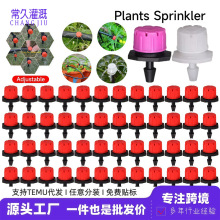 定制滴灌滴头八孔小红帽滴头8孔红白紫可调流量滴头园艺滴灌设备