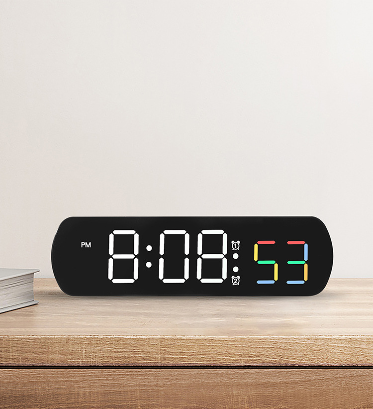 Minimalist Electronic Creative Multifunctional LED Alarm Temperature Jumping Seconds Display Countdown Bedside Clock_voghion.com
