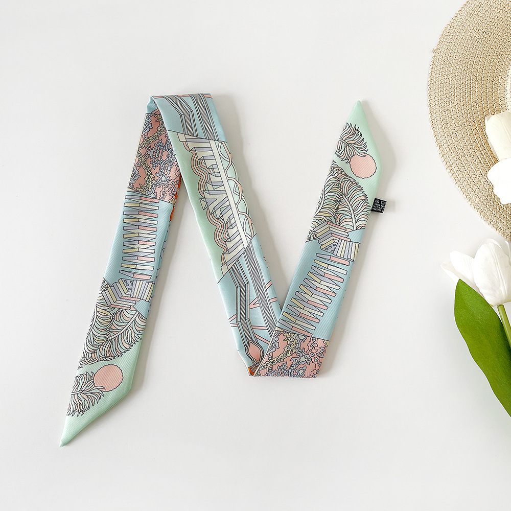 Women's Elegant Retro Printing Bag Satin Silk Scarf display picture 39