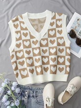 I 39054 Preppy Style Heart Knit Vest ѧԺ����֯����