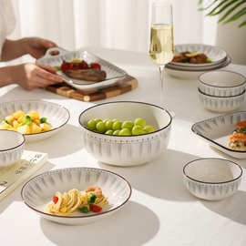 LW96陶瓷碗碟套装家用2023新款乔迁新居入宅餐具套装碗盘子