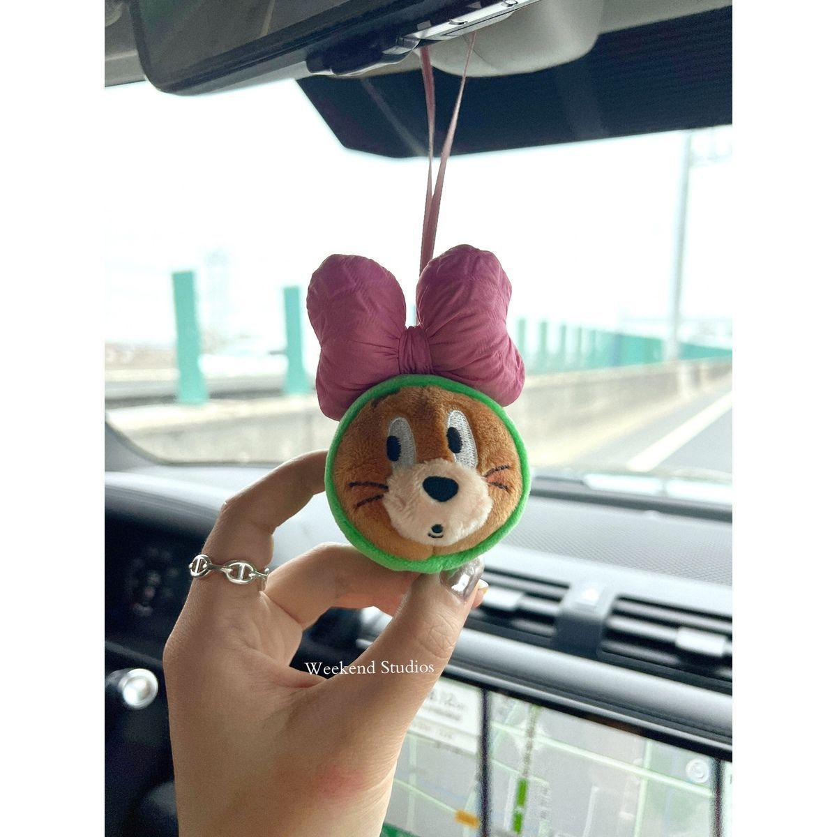 Jerry colgante de coche coche colgante de coche espejo retrovisor decoración linda muñeca interior de coche niña regalo de coche nuevo
