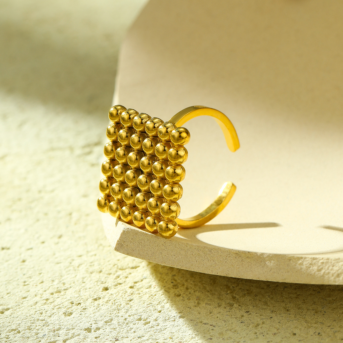 Geometric Design Open Stainless Steel Ring