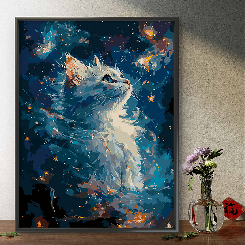 Pintura al óleo digital de estilo antiguo estilo arquitectónico de la dinastía Tang, relleno a mano, relleno de agujero, lámpara acrílica, sala de estar nueva